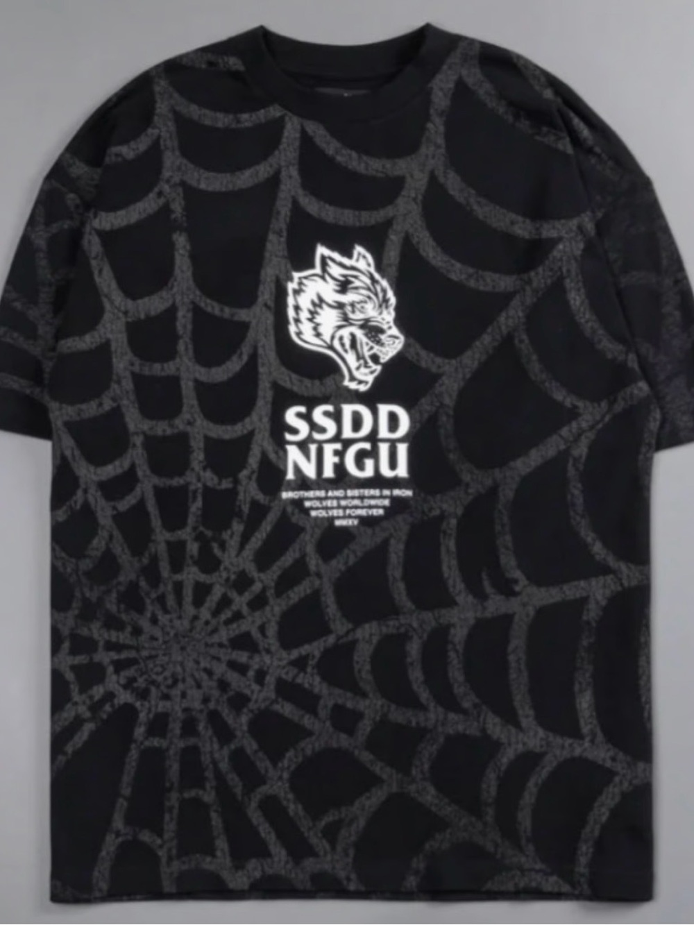 Darc Sport Symbiote Web Premium Oversized sz L Tee Black Wolf Grey AOP 1329/2000 - Picture 6 of 6